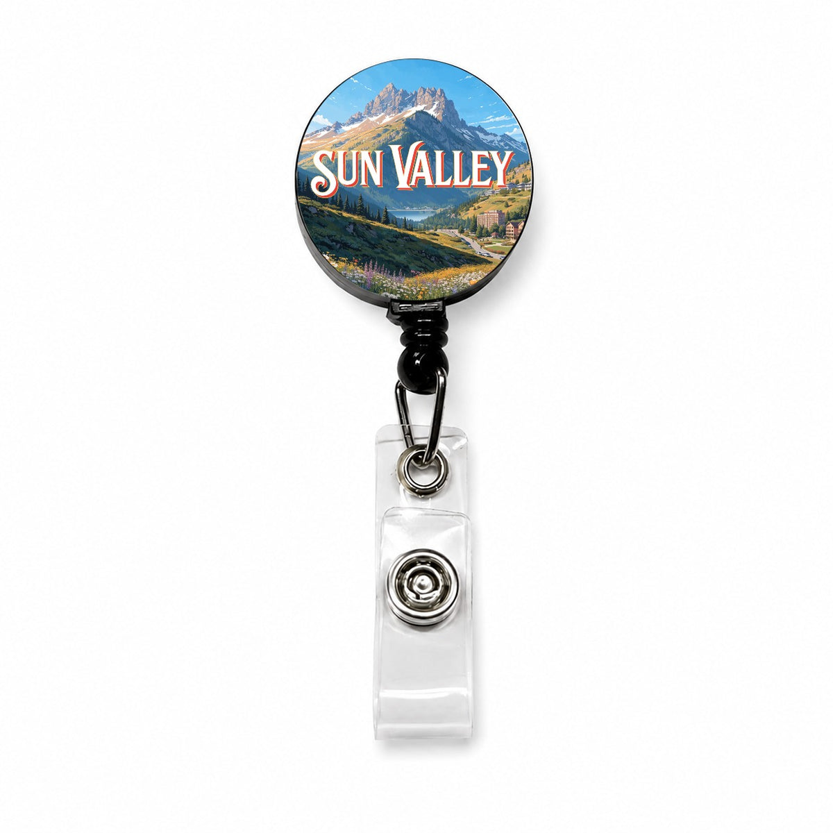 Sun Valley Idaho Travel Retractable ID Key Card Name Tag Badge Holder with Clip