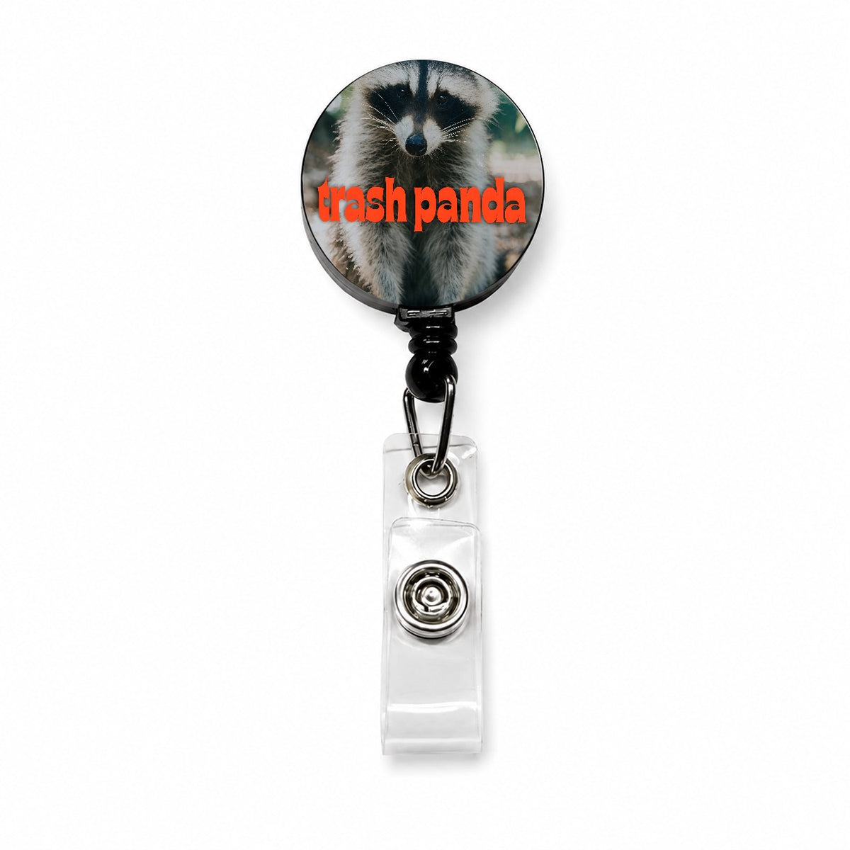 Trash Panda Raccoon Funny Retractable ID Key Card Name Tag Badge Holder with Clip