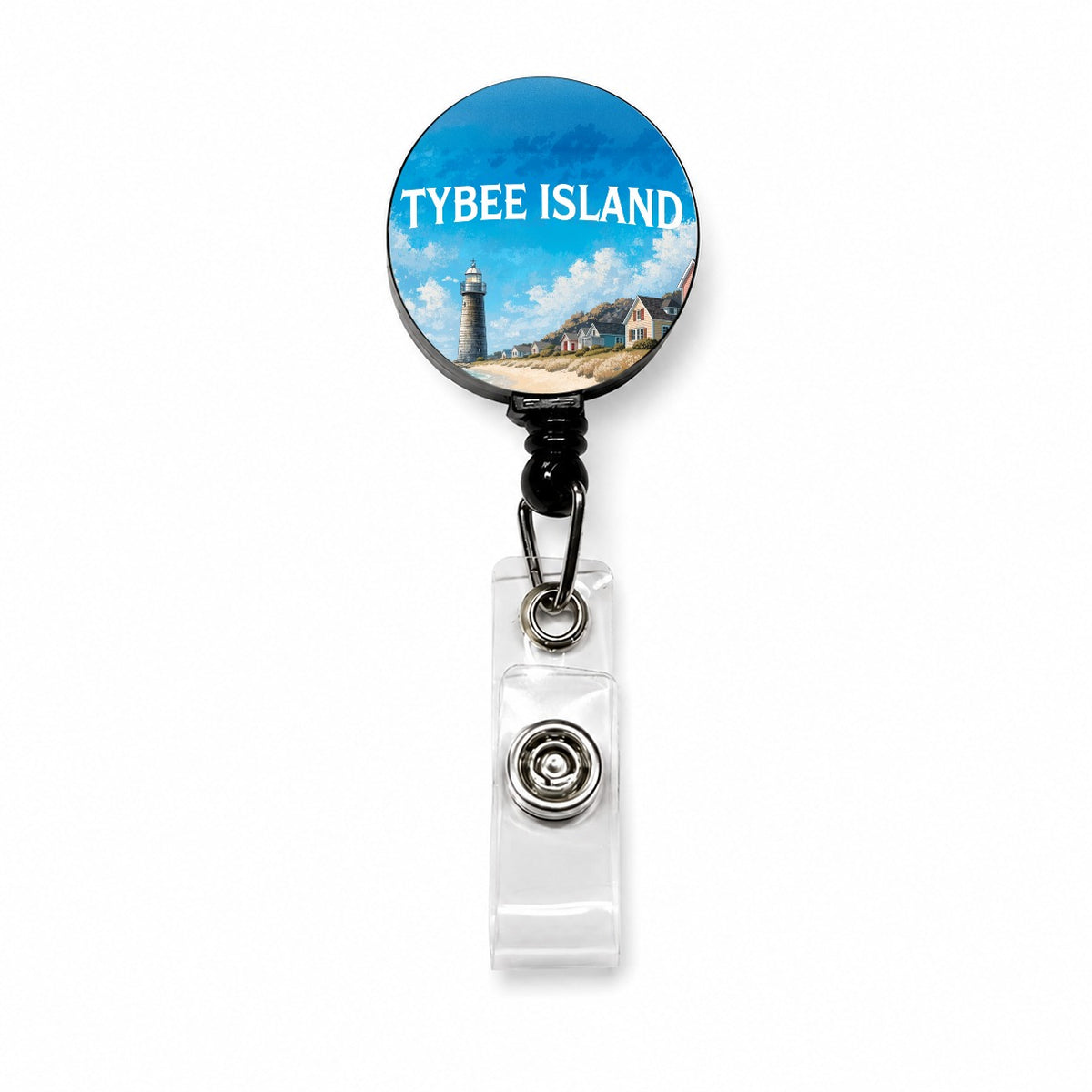 Tybee Island Georgia Travel Retractable ID Key Card Name Tag Badge Holder with Clip