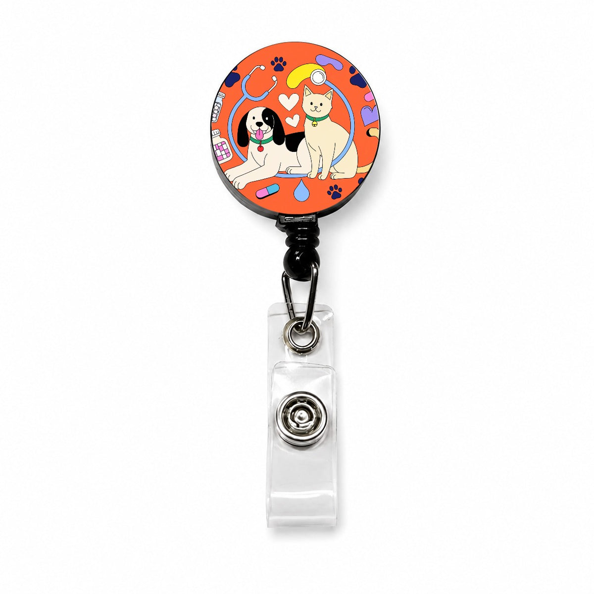 Veterinarian Animal Lover Retractable ID Key Card Name Tag Badge Holder with Clip