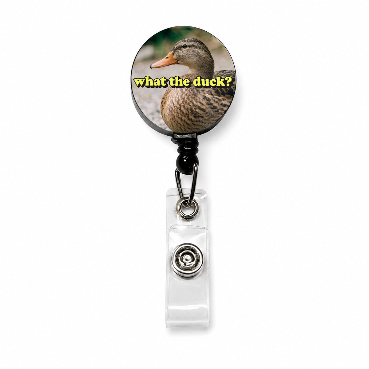 What The Duck Funny Retractable ID Key Card Name Tag Badge Holder with Clip