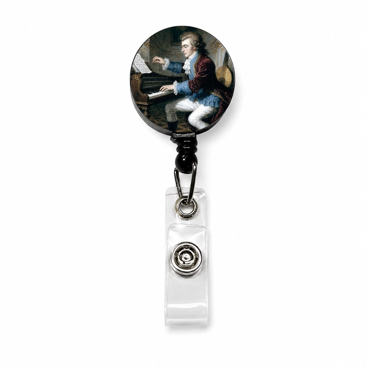 Wolfgang Mozart Composer Retractable ID Key Card Name Tag Badge Holder with Clip