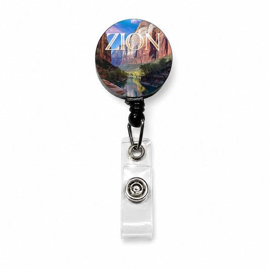 Zion Utah Travel Retractable ID Key Card Name Tag Badge Holder with Clip