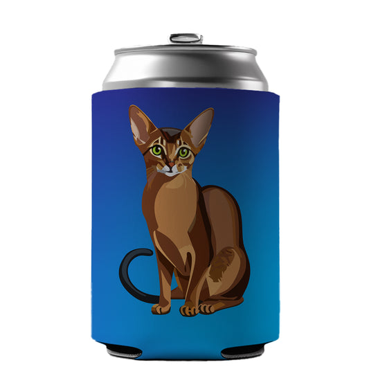 Abyssinian Cat Sitting Can Cooler Beer Soda Drink Insulated Holder Sleeve Hugger