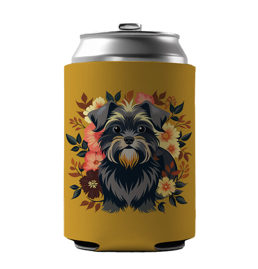 Affenpinscher Dog Floral Flowers Can Cooler Beer Soda Drink Insulated Holder Sleeve Hugger
