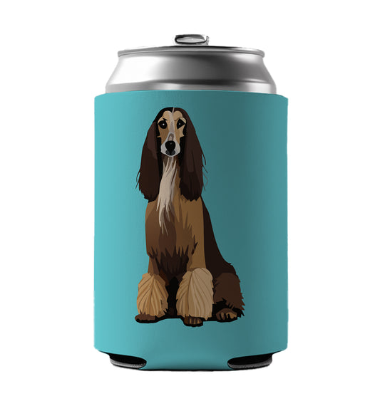 Afghan Hound Dog Sitting Can Cooler Beer Soda Drink Insulated Holder Sleeve Hugger