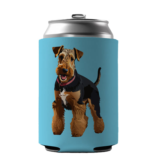 Airedale Terrier Dog Standing Can Cooler Beer Soda Drink Insulated Holder Sleeve Hugger