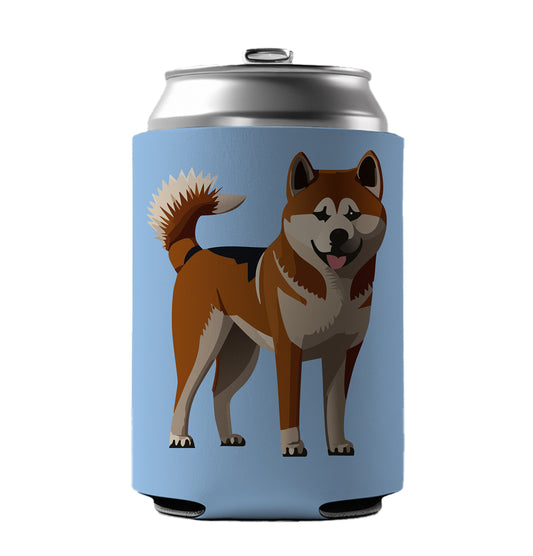 Akita Dog Standing Can Cooler Beer Soda Drink Insulated Holder Sleeve Hugger