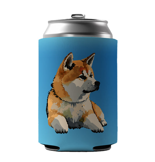 Akita Dog Watercolor Can Cooler Beer Soda Drink Insulated Holder Sleeve Hugger