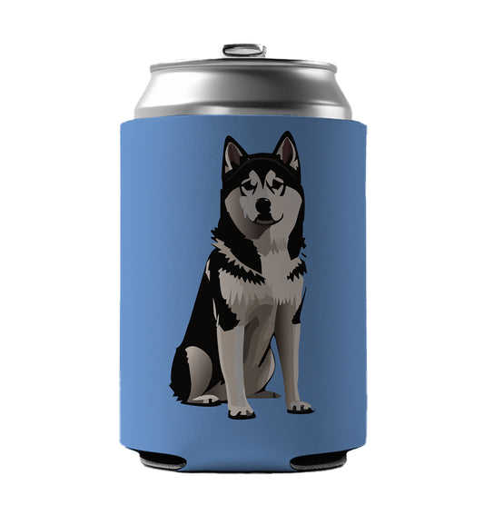 Alaskan Klee Kai Dog Sitting Can Cooler Beer Soda Drink Insulated Holder Sleeve Hugger