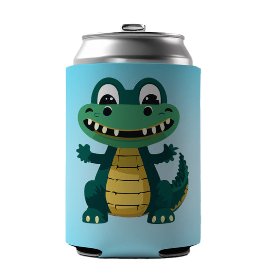Alligator Crocodile Happy Can Cooler Beer Soda Drink Insulated Holder Sleeve Hugger