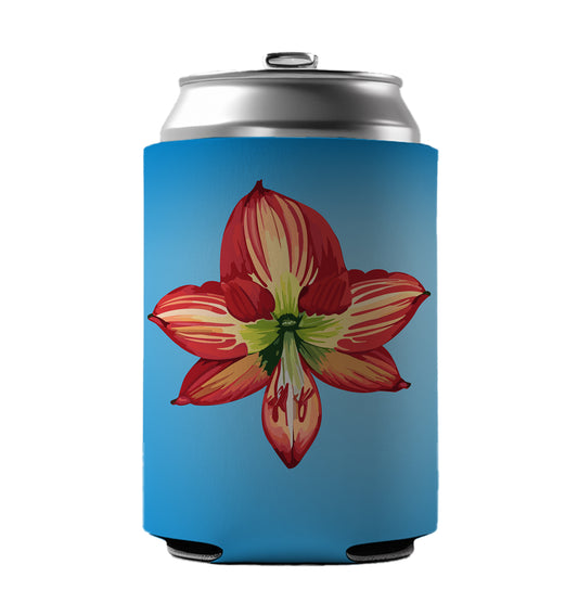 Amaryllis Flower Christmas Can Cooler Beer Soda Drink Insulated Holder Sleeve Hugger