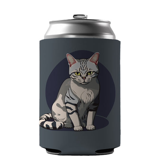 American Shorthair Cat Sitting Can Cooler Beer Soda Drink Insulated Holder Sleeve Hugger