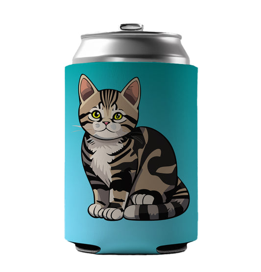 American Shorthair Cute Cat Can Cooler Beer Soda Drink Insulated Holder Sleeve Hugger