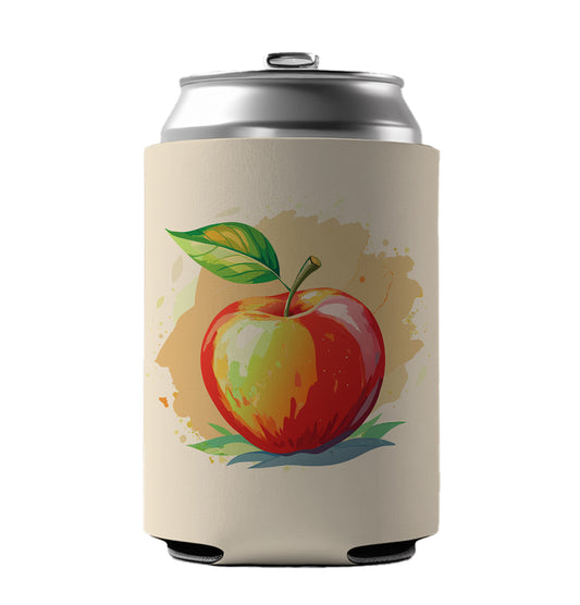 Apple Watercolor Teacher Can Cooler Beer Soda Drink Insulated Holder Sleeve Hugger