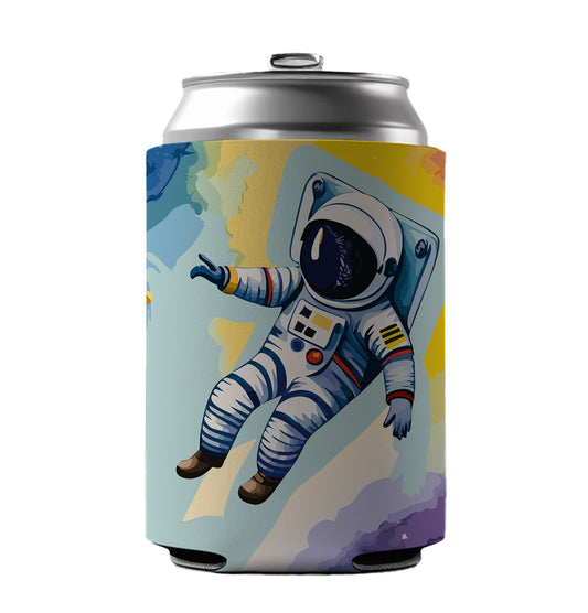 Astronaut Floating in Space Astronomy Can Cooler Beer Soda Drink Insulated Holder Sleeve Hugger