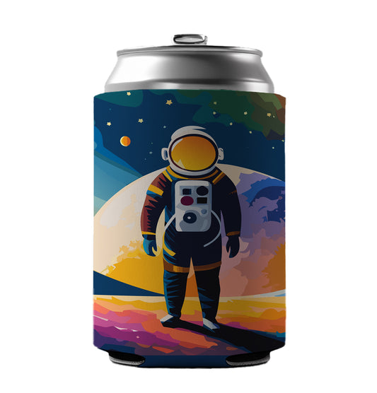 Astronaut Standing Space Astronomy Can Cooler Beer Soda Drink Insulated Holder Sleeve Hugger