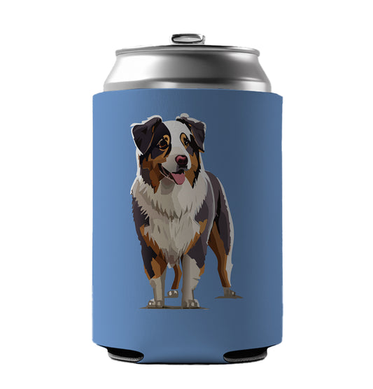 Australian Shepherd Dog Standing Can Cooler Beer Soda Drink Insulated Holder Sleeve Hugger