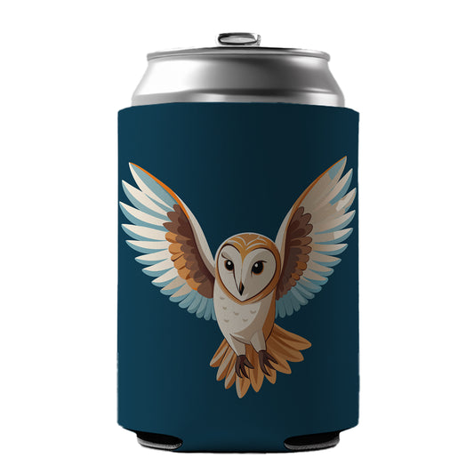 Barn Owl Bird Flying Can Cooler Beer Soda Drink Insulated Holder Sleeve Hugger