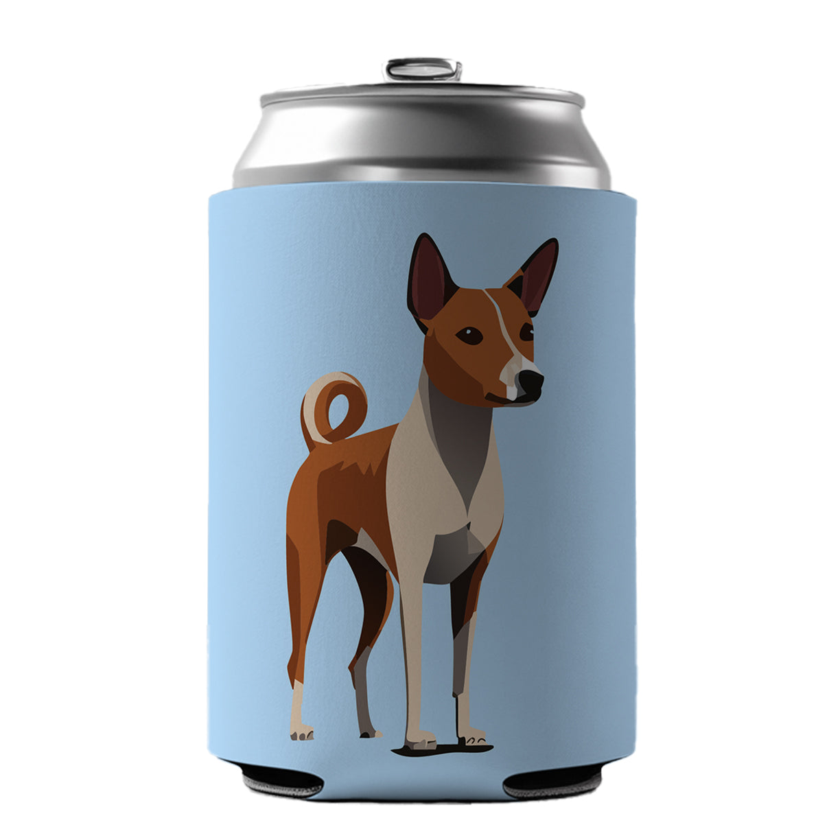 Basenji Dog Standing Can Cooler Beer Soda Drink Insulated Holder Sleeve Hugger