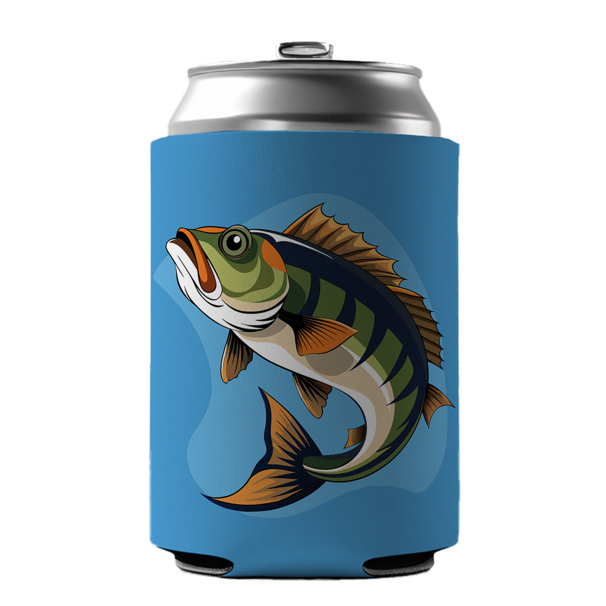 Bass Fish Fishing Can Cooler Beer Soda Drink Insulated Holder Sleeve Hugger