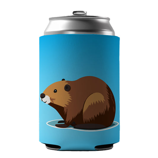 Beaver Cute Profile Can Cooler Beer Soda Drink Insulated Holder Sleeve Hugger