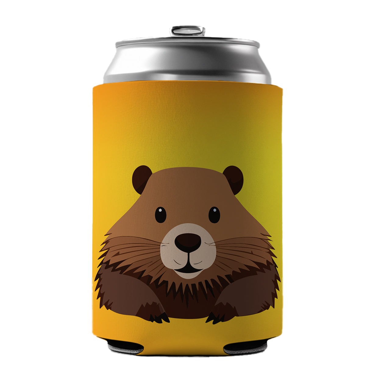 Beaver Cute Staring Can Cooler Beer Soda Drink Insulated Holder Sleeve Hugger
