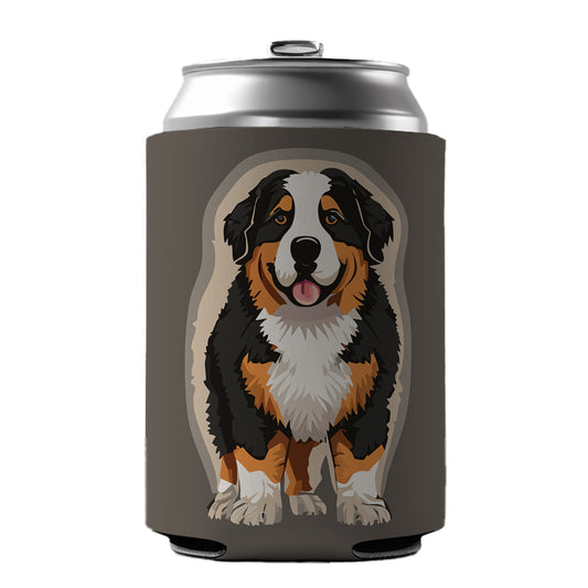 Bernese Mountain Dog Standing Can Cooler Beer Soda Drink Insulated Holder Sleeve Hugger