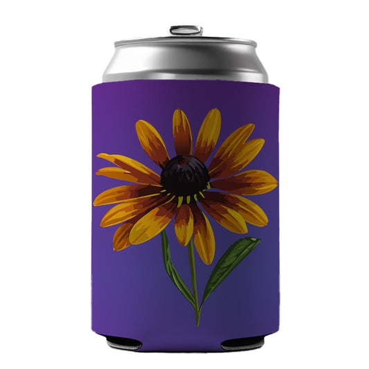 Black Eyed Susan Flower Yellow Watercolor Can Cooler Beer Soda Drink Insulated Holder Sleeve Hugger