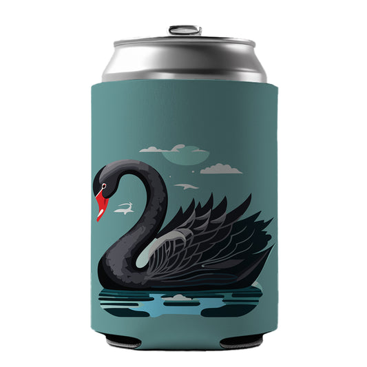 Black Swan Swimming Can Cooler Beer Soda Drink Insulated Holder Sleeve Hugger