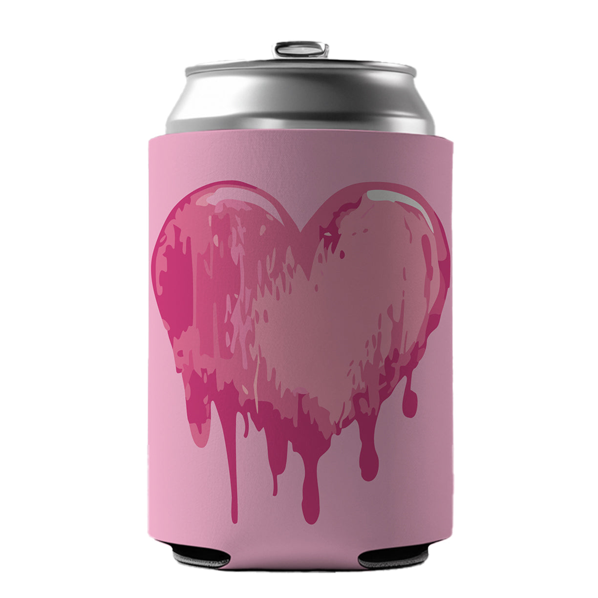 Bleeding Heart Pink Can Cooler Beer Soda Drink Insulated Holder Sleeve Hugger