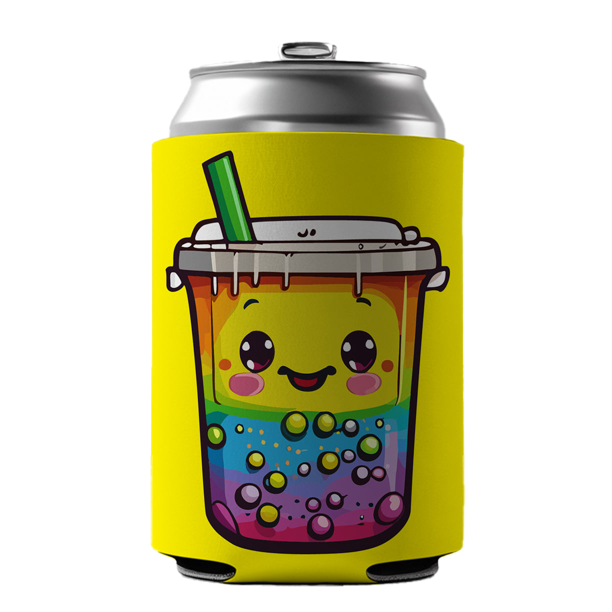 Boba Bubble Tea Rainbow Cute Can Cooler Beer Soda Drink Insulated Holder Sleeve Hugger