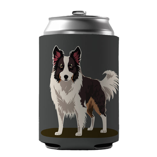 Border Collie Standing Can Cooler Beer Soda Drink Insulated Holder Sleeve Hugger