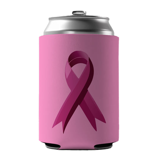 Breast Cancer Awareness Ribbon Pink Can Cooler Beer Soda Drink Insulated Holder Sleeve Hugger