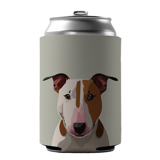 Bull Terrier Dog Staring Can Cooler Beer Soda Drink Insulated Holder Sleeve Hugger
