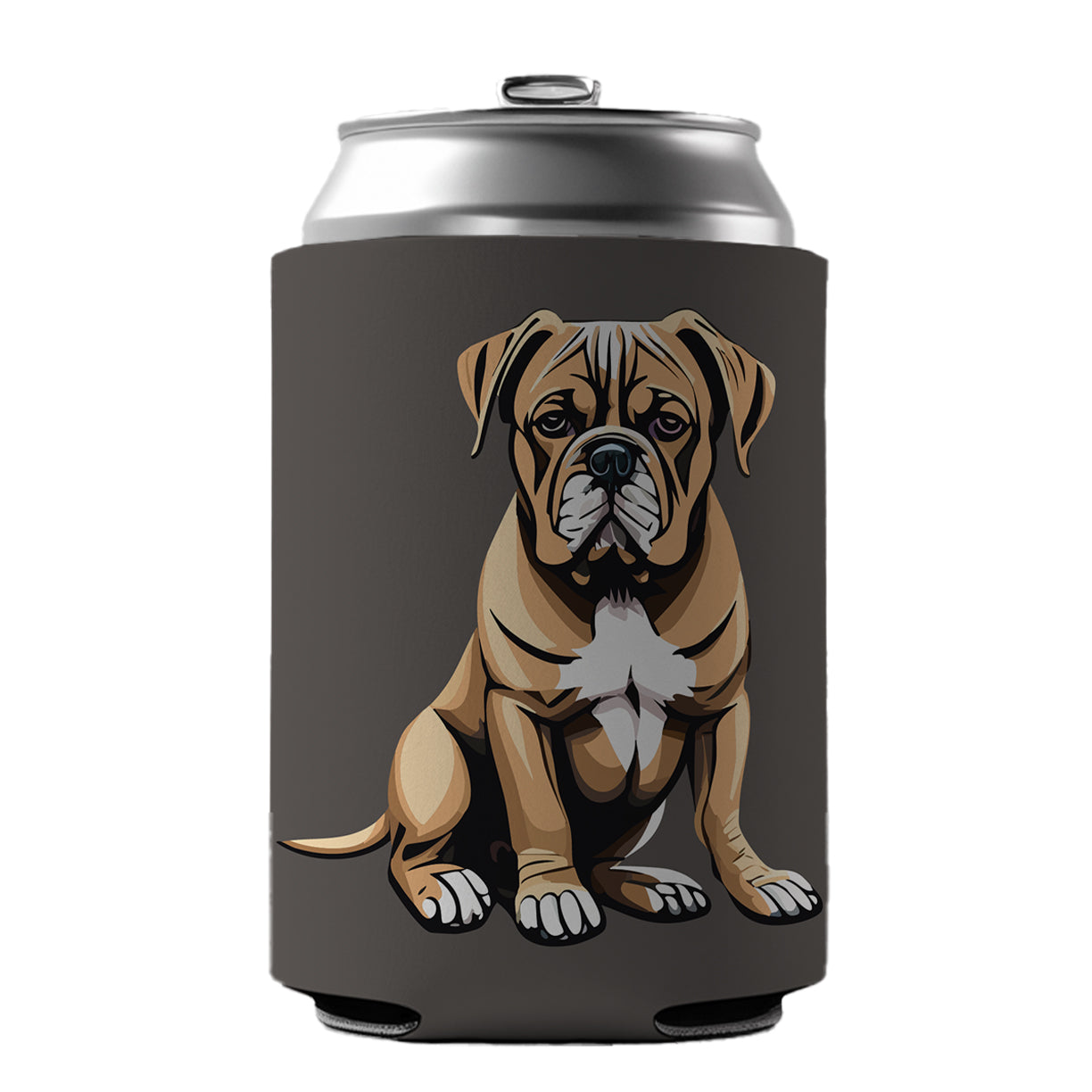Bullmastiff Dog Sitting Can Cooler Beer Soda Drink Insulated Holder Sleeve Hugger
