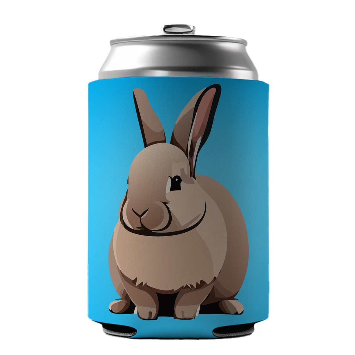 Bunny Rabbit Brown Can Cooler Beer Soda Drink Insulated Holder Sleeve Hugger