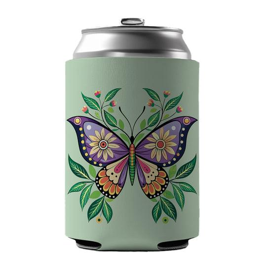 Butterfly Floral Flowers Can Cooler Beer Soda Drink Insulated Holder Sleeve Hugger