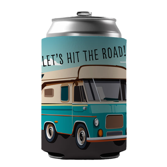 Camper RV Retro Vintage Traveling Hit the Road Camping Can Cooler Beer Soda Drink Insulated Holder Sleeve Hugger