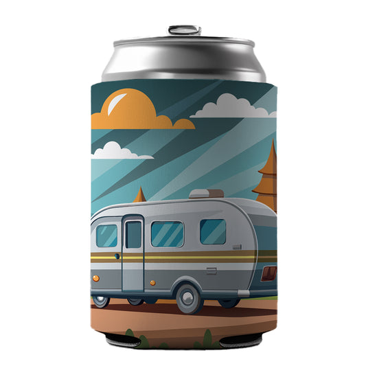Camper RV Trailer Traveling Road Trip Can Cooler Beer Soda Drink Insulated Holder Sleeve Hugger