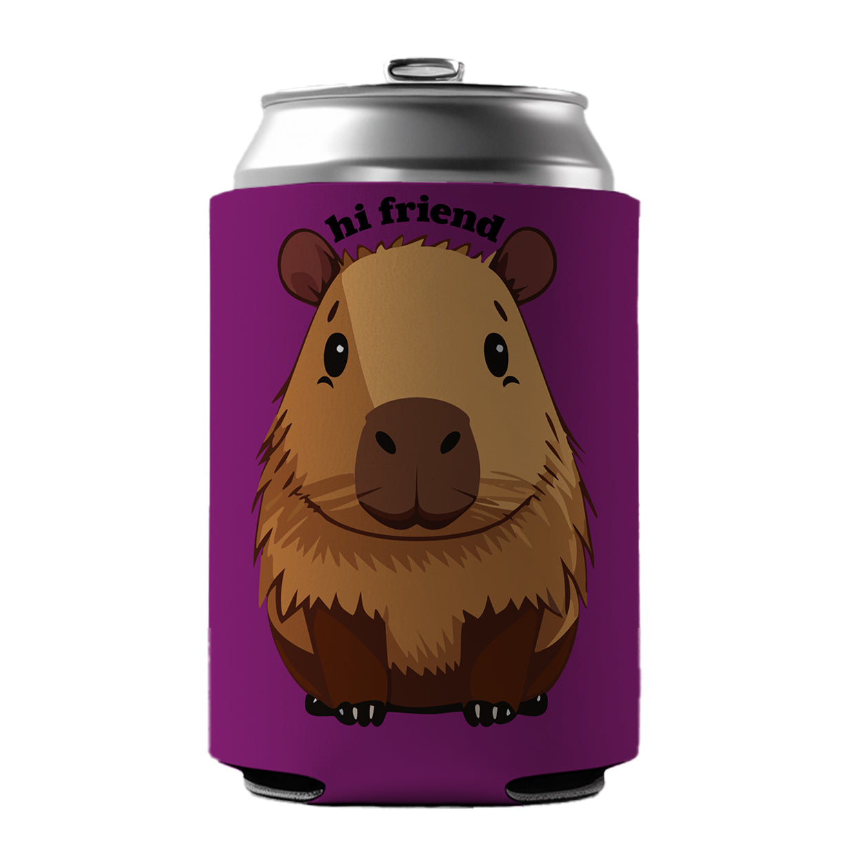 Capybara Hi Friend Hello Funny Can Cooler Beer Soda Drink Insulated Holder Sleeve Hugger