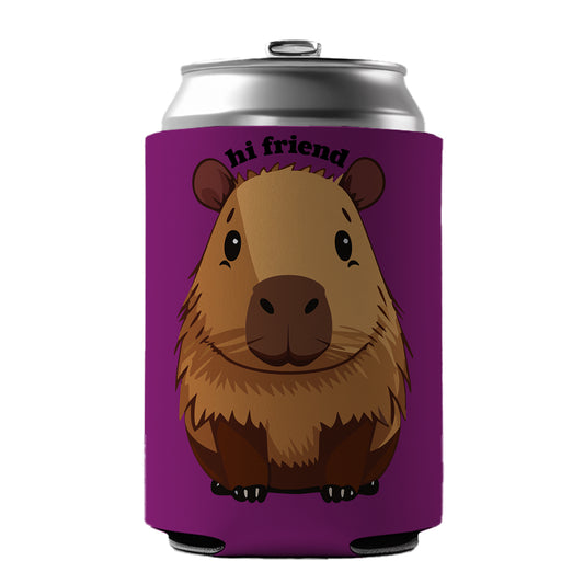 Capybara Hi Friend Hello Funny Can Cooler Beer Soda Drink Insulated Holder Sleeve Hugger