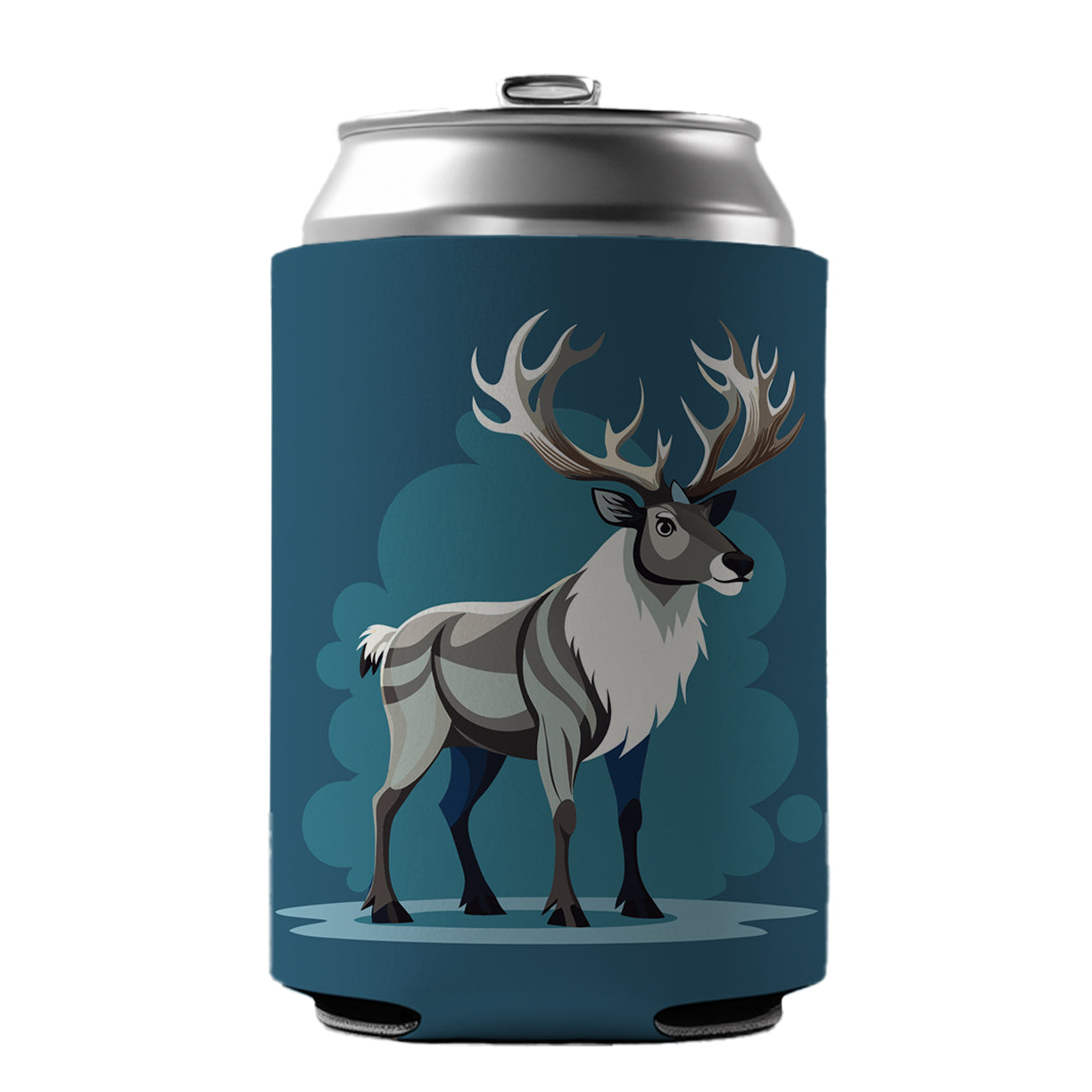 Caribou Reindeer Can Cooler Beer Soda Drink Insulated Holder Sleeve Hugger
