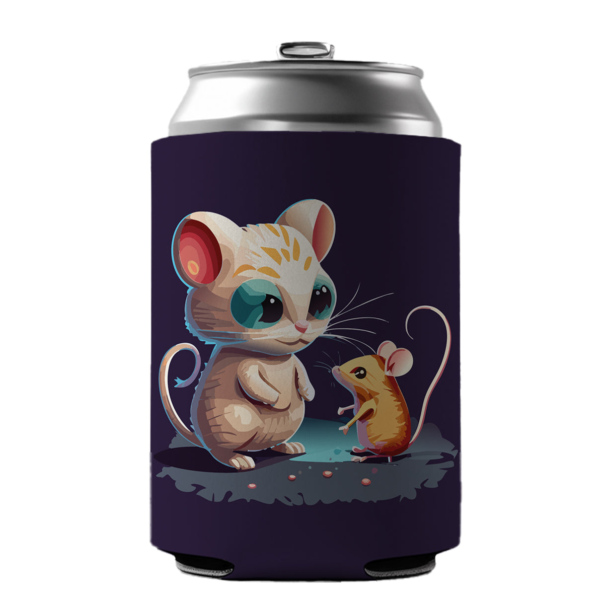 Cat and Mouse Playing Can Cooler Beer Soda Drink Insulated Holder Sleeve Hugger