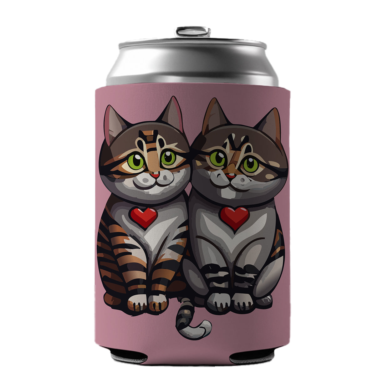 Cats Love Valentines Day Wedding Anniversary Can Cooler Beer Soda Drink Insulated Holder Sleeve Hugger