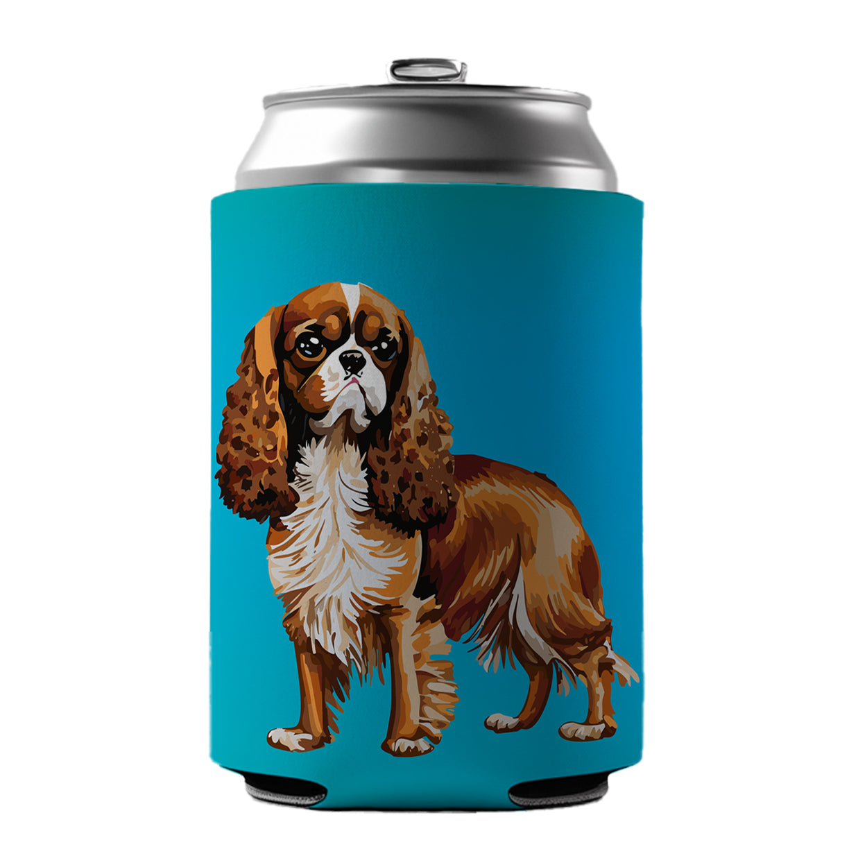 Cavalier King Charles Spaniel Dog Blenheim Watercolor Can Cooler Beer Soda Drink Insulated Holder Sleeve Hugger
