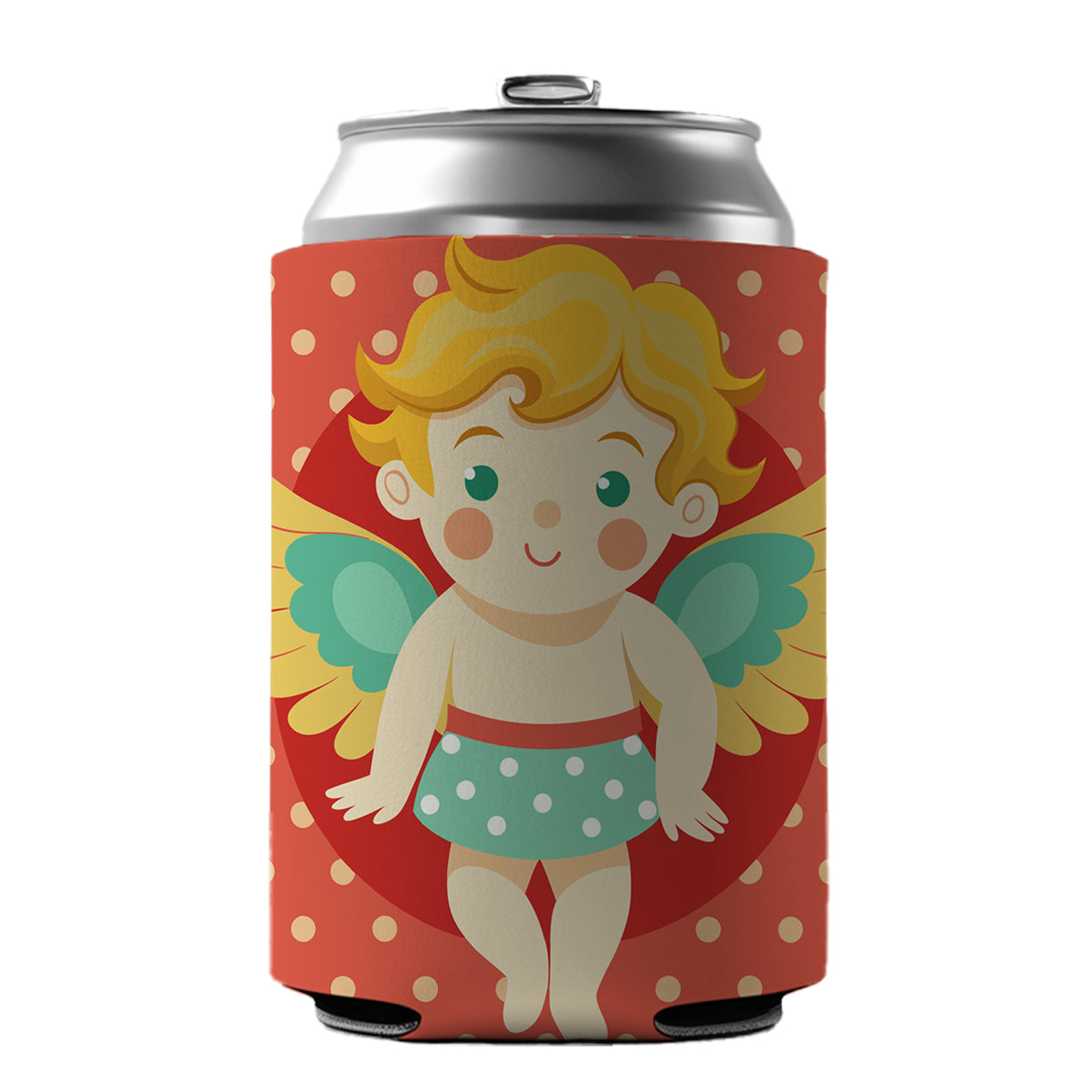 Cherub Cupid Cute Valentines Day Can Cooler Beer Soda Drink Insulated Holder Sleeve Hugger