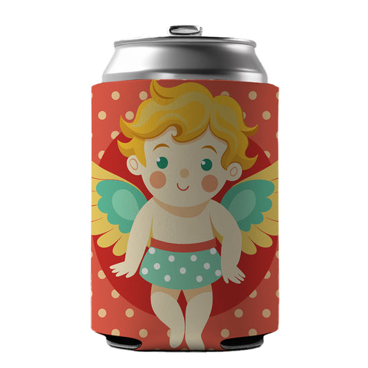 Cherub Cupid Cute Valentines Day Can Cooler Beer Soda Drink Insulated Holder Sleeve Hugger