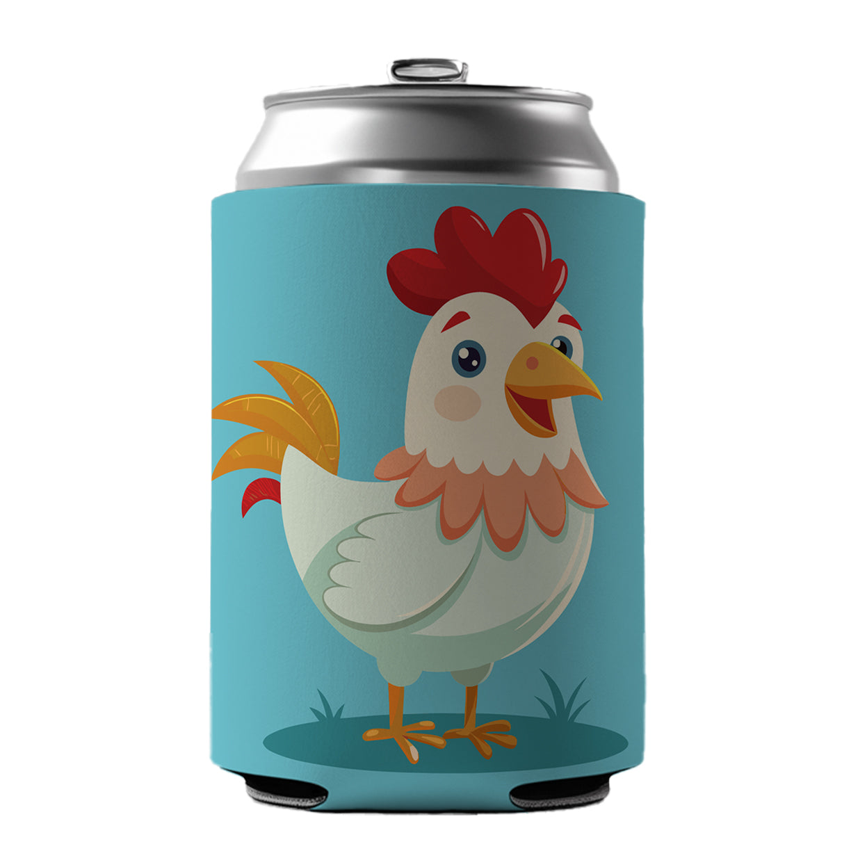 Chicken Rooster Happy Can Cooler Beer Soda Drink Insulated Holder Sleeve Hugger