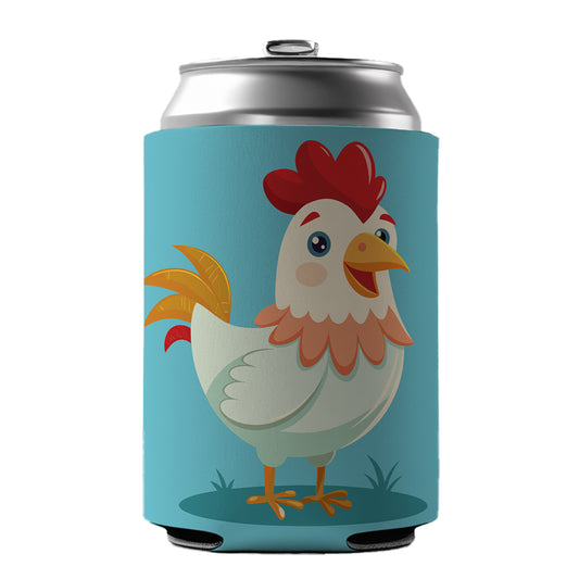Chicken Rooster Happy Can Cooler Beer Soda Drink Insulated Holder Sleeve Hugger